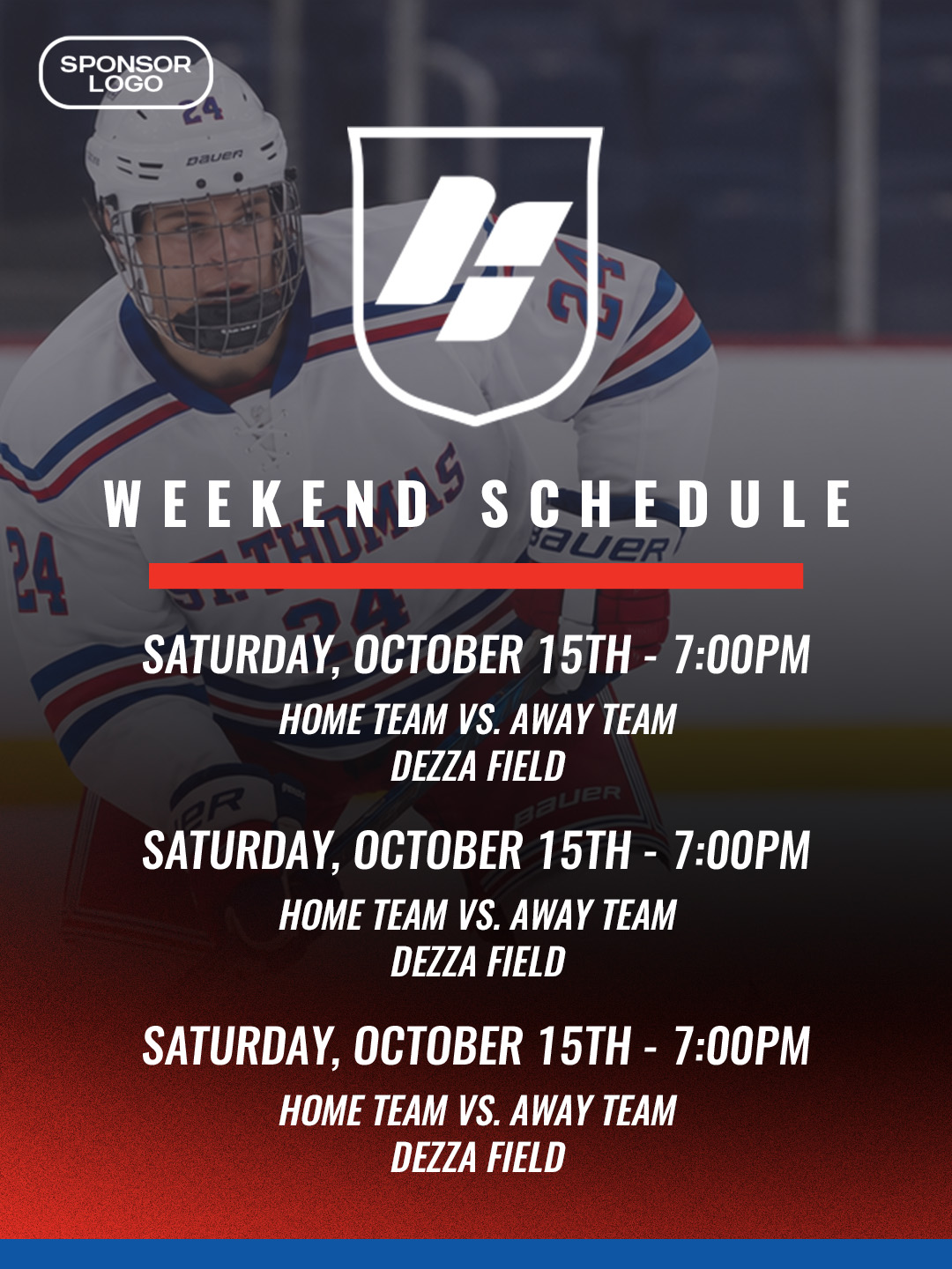 Chicago Weekend Schedule graphic template